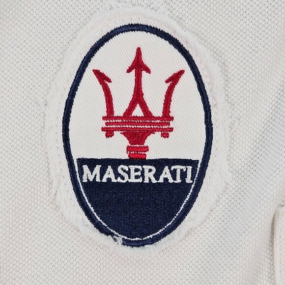 Vintage La Martina Maserati Polo Shirt Official Merchandise White 2004 Mens Sz M - Picture 8 of 14